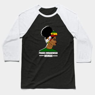 Proud Zimbabwean Woman, Zimbabwe Flag African Baseball T-Shirt